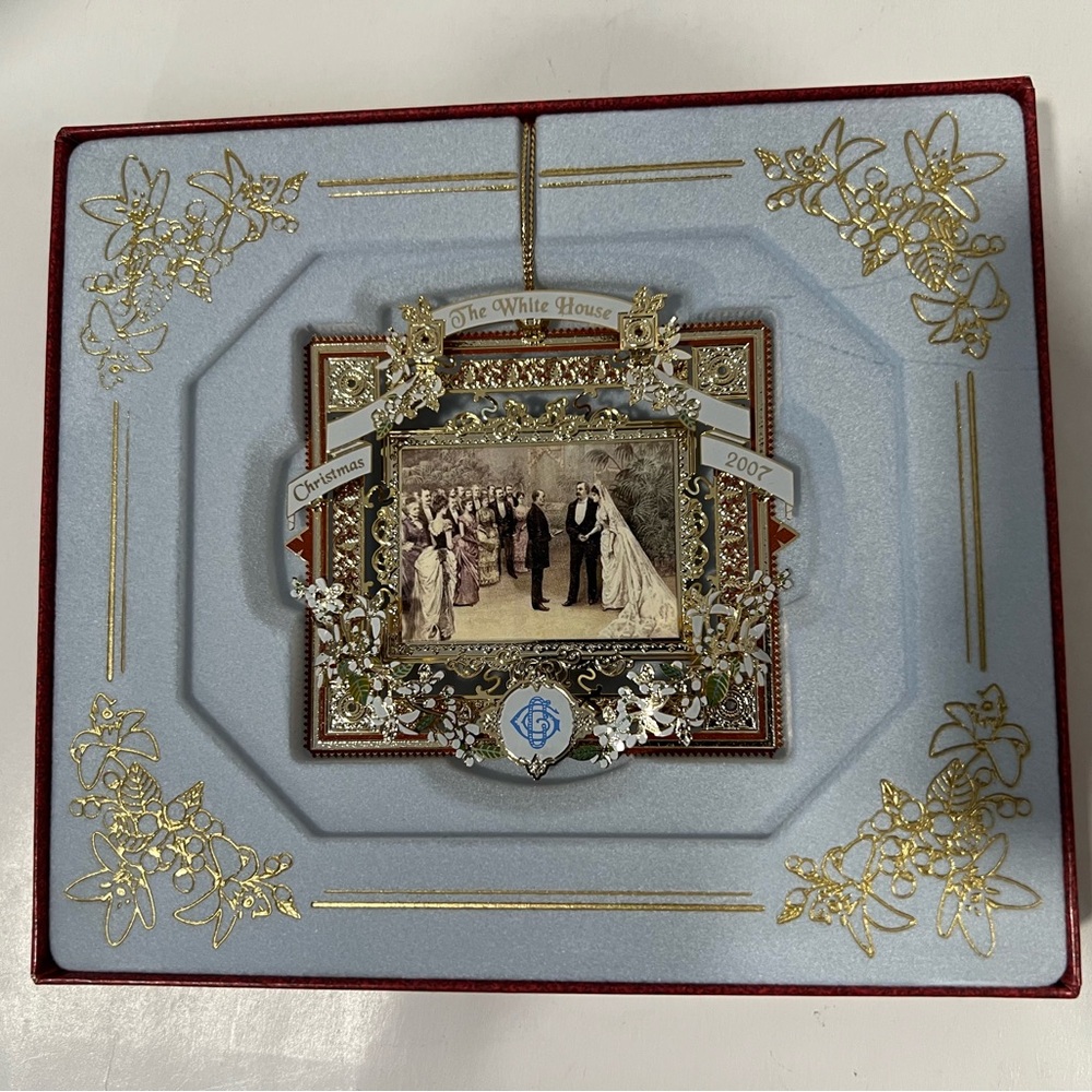 NWOT 2007 White House Historical Asso. X-mas Ornament Grover Cleveland Wedding